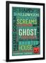 Halloween Typography with Pumpkin-Lantern Press-Framed Art Print