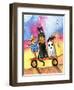 Halloween Wagon Scarecrow Ghost cat-sylvia pimental-Framed Art Print