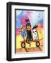 Halloween Wagon Scarecrow Ghost cat-sylvia pimental-Framed Art Print