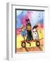 Halloween Wagon Scarecrow Ghost cat-sylvia pimental-Framed Art Print