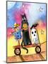 Halloween Wagon Scarecrow Ghost cat-sylvia pimental-Mounted Art Print
