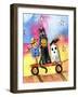 Halloween Wagon Scarecrow Ghost cat-sylvia pimental-Framed Art Print