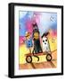 Halloween Wagon Scarecrow Ghost cat-sylvia pimental-Framed Art Print