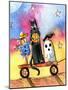 Halloween Wagon Scarecrow Ghost cat-sylvia pimental-Mounted Art Print