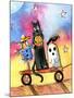 Halloween Wagon Scarecrow Ghost cat-sylvia pimental-Mounted Art Print