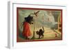 Halloween Witch and Cat-Vintage Apple Collection-Framed Premium Giclee Print