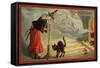 Halloween Witch and Cat-Vintage Apple Collection-Framed Stretched Canvas