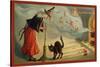 Halloween Witch and Cat-Vintage Apple Collection-Stretched Canvas