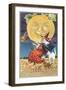 Halloween, Witch and Moon-null-Framed Art Print