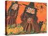 Halloween Witches & Spider-sylvia pimental-Stretched Canvas