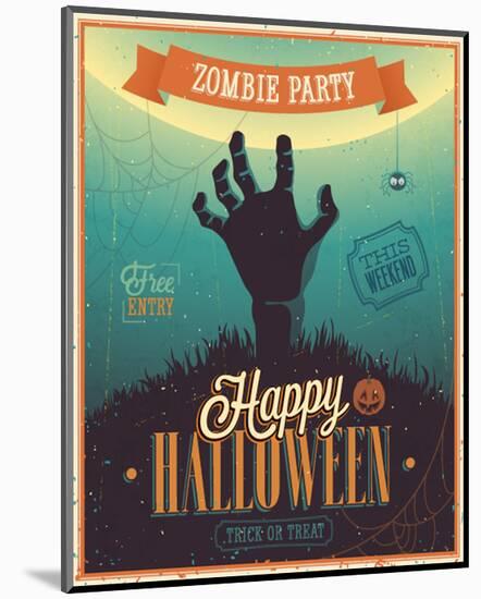 Halloween Zombie Party-null-Mounted Premium Giclee Print