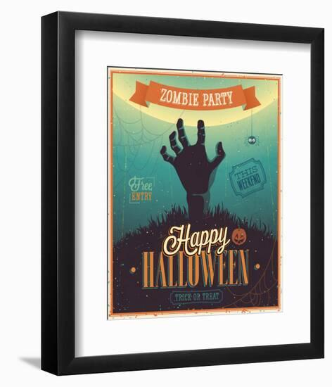 Halloween Zombie Party-null-Framed Art Print