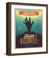 Halloween Zombie Party-null-Framed Art Print