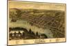 Hallowell, Maine - Panoramic Map-Lantern Press-Mounted Art Print