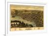 Hallowell, Maine - Panoramic Map-Lantern Press-Framed Art Print