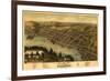 Hallowell, Maine - Panoramic Map-Lantern Press-Framed Art Print