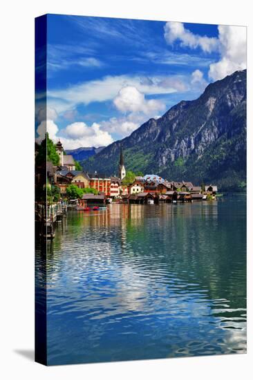 Hallstatt - Beautiful Alpine Village-Maugli-l-Stretched Canvas