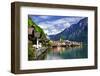 Hallstatt - Small Scenic Village in Alps, Austria-Maugli-l-Framed Photographic Print