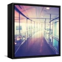 Hallway in Building with Glass-melking-Framed Stretched Canvas