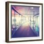 Hallway in Building with Glass-melking-Framed Photographic Print