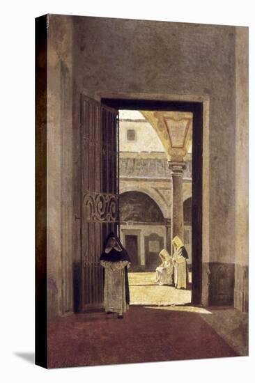 Hallway of a Dominican Convent-Giuseppe Abbati-Stretched Canvas