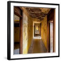 Hallway of an Abandoned Building in Butte, Montana-James White-Framed Photographic Print