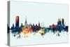 Halmstad Sweden Skyline-Michael Tompsett-Stretched Canvas