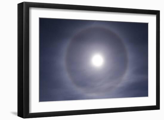 Halo around Full Moon Taken Near Gleichen, Alberta, Canada-null-Framed Photographic Print