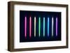 Halogen or Led Light Lamps Elements Pack for Night Party or Game Design. Neon Light Tubes Set. Colo-julkirio-Framed Photographic Print