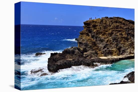 Halona Beach Cove, Island of Oahu, Hawaii, USA-null-Stretched Canvas