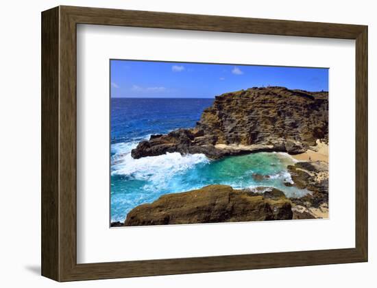 Halona Beach Cove, Island of Oahu, Hawaii, USA-null-Framed Art Print