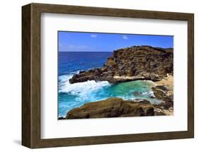 Halona Beach Cove, Island of Oahu, Hawaii, USA-null-Framed Art Print