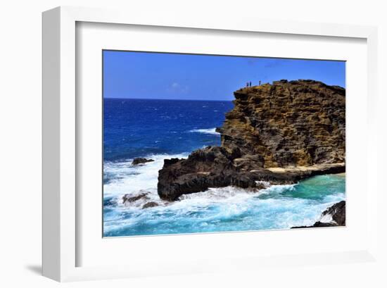 Halona Beach Cove, Island of Oahu, Hawaii, USA-null-Framed Art Print