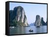 Halong Bay, Karst Limestone Rocks, House Boats, Vietnam-Steve Vidler-Framed Stretched Canvas