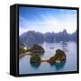 Halong Bay Vietnam Panorama. Beautiful Panoramic View of Ha Long Bay with Many Islands and Mountain-Banana Republic images-Framed Stretched Canvas