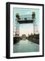 Halsted Street Lift Bridge-null-Framed Art Print