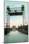 Halsted Street Lift Bridge-null-Mounted Art Print