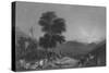 Halt of a Caravan in the Desert of Girgola, Near Mount Amanus-William Henry Bartlett-Stretched Canvas