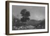 Halt of a Caravan in the Desert of Girgola, Near Mount Amanus-William Henry Bartlett-Framed Giclee Print