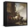 Halte de chasseurs et de cavaliers-Philips Wouwerman-Framed Stretched Canvas