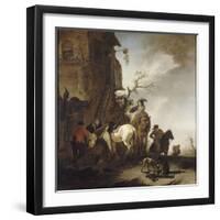 Halte de chasseurs et de cavaliers-Philips Wouwerman-Framed Giclee Print