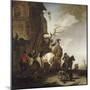 Halte de chasseurs et de cavaliers-Philips Wouwerman-Mounted Giclee Print