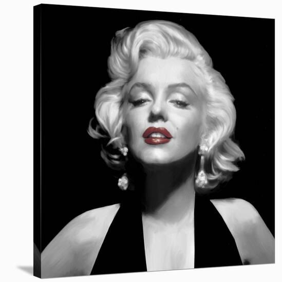 Halter Top Marilyn Red Lips-null-Stretched Canvas