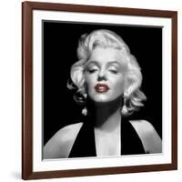 Halter Top Marilyn Red Lips-null-Framed Art Print