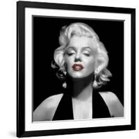 Halter Top Marilyn Red Lips-null-Framed Art Print