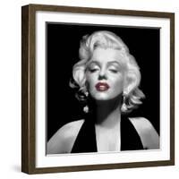 Halter Top Marilyn Red Lips-null-Framed Art Print