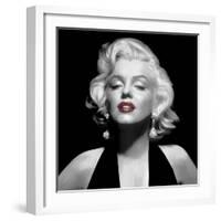 Halter Top Marilyn Red Lips-null-Framed Art Print