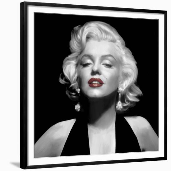 Halter Top Marilyn Red Lips-null-Framed Premium Giclee Print