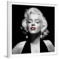 Halter Top Marilyn Red Lips-null-Framed Premium Giclee Print