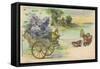 Haltgegendaslicht Litho Schmetterlinge, Blumenwagen, Kitsch, Meteor Drgm 88690-null-Framed Stretched Canvas